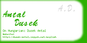 antal dusek business card